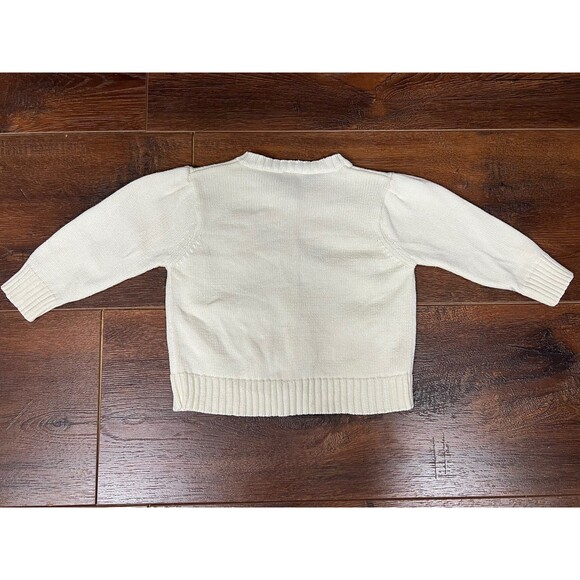 Gymboree Baby Girls Size 6-12 Months Ivory Cardigan Sweater With Rosettes! - Picture 6 of 6